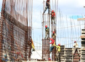 Workers doing construction