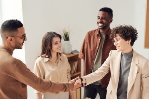 a handshake after you manage an inherited property with your siblings