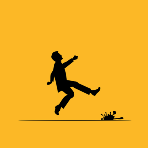 A drawing illustrating elderly slip and fall accidents 