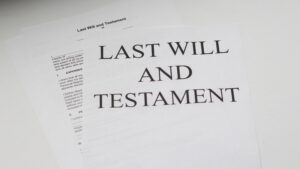 A picture of someone's last will 