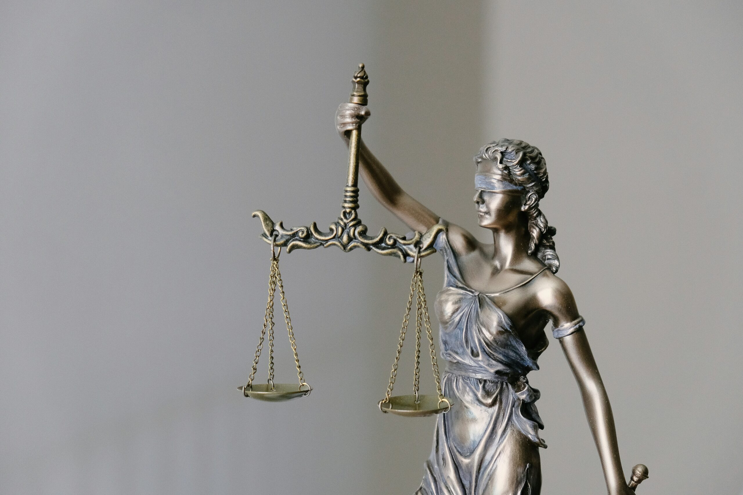 A figurine representing law and justice.