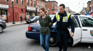Girl being arrested in Huntsville